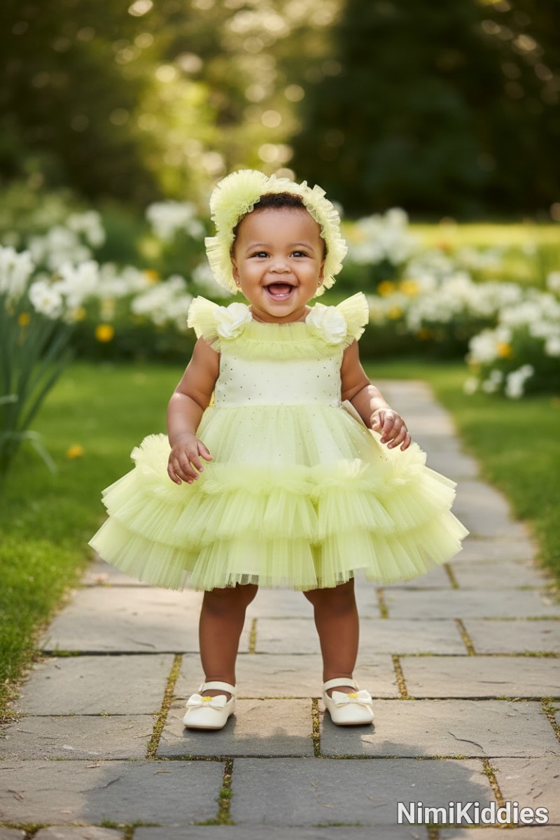 Monita Kids Girls Ball Gown With Head Band