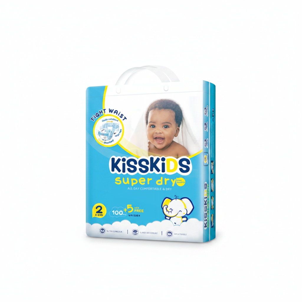 KissKids Diaper Size 2 super dry 3-6kg(Roll)