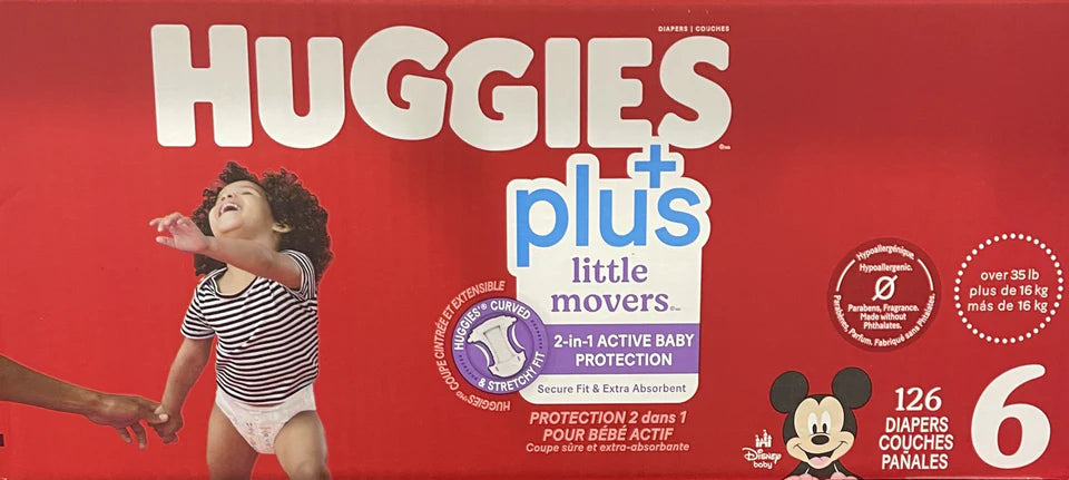 Huggies Little Movers Baby Diapers Size 6 (Cartons)