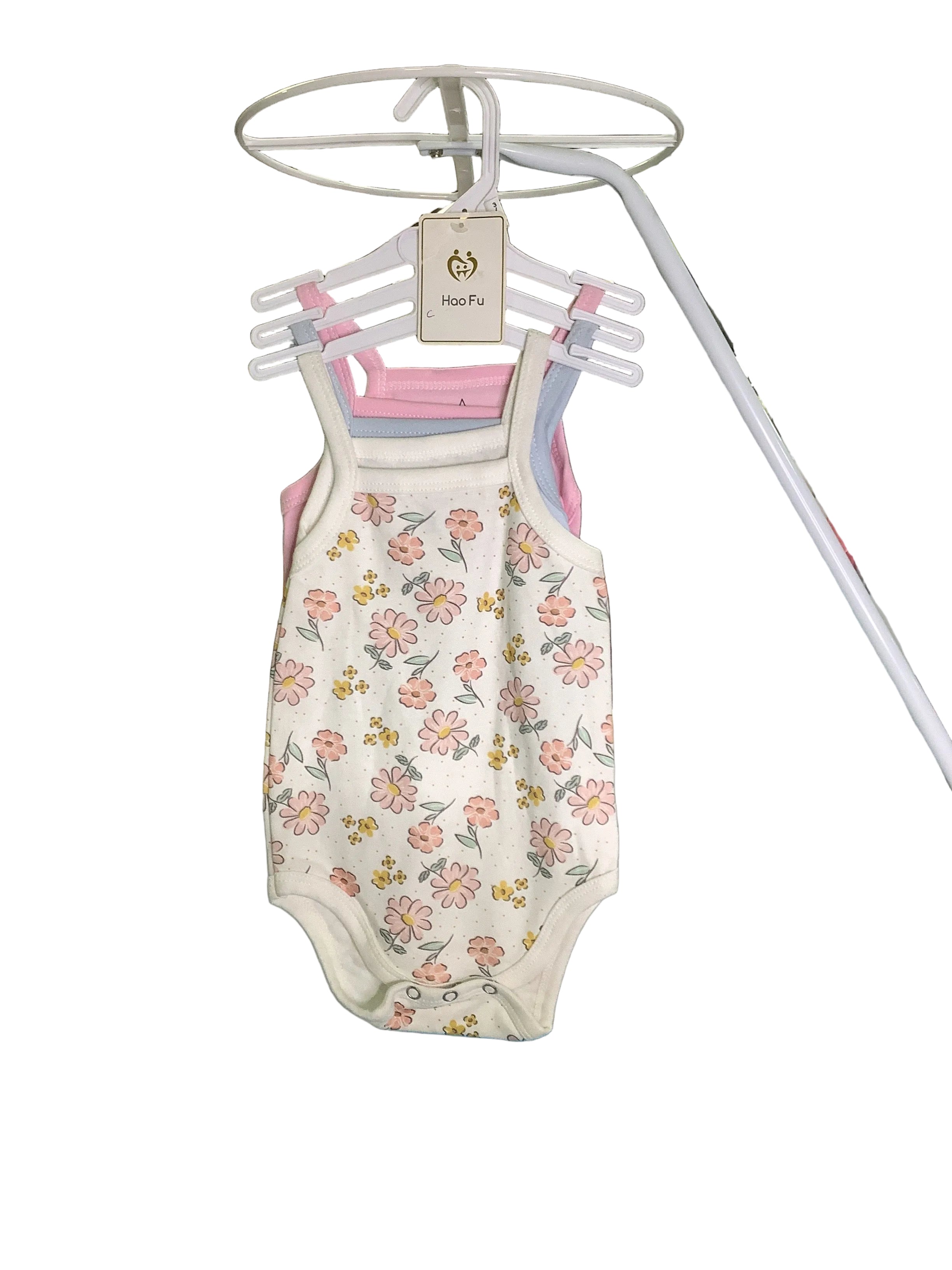 Hao Fu Baby Body Suit With Flower Design (3Piece Set)