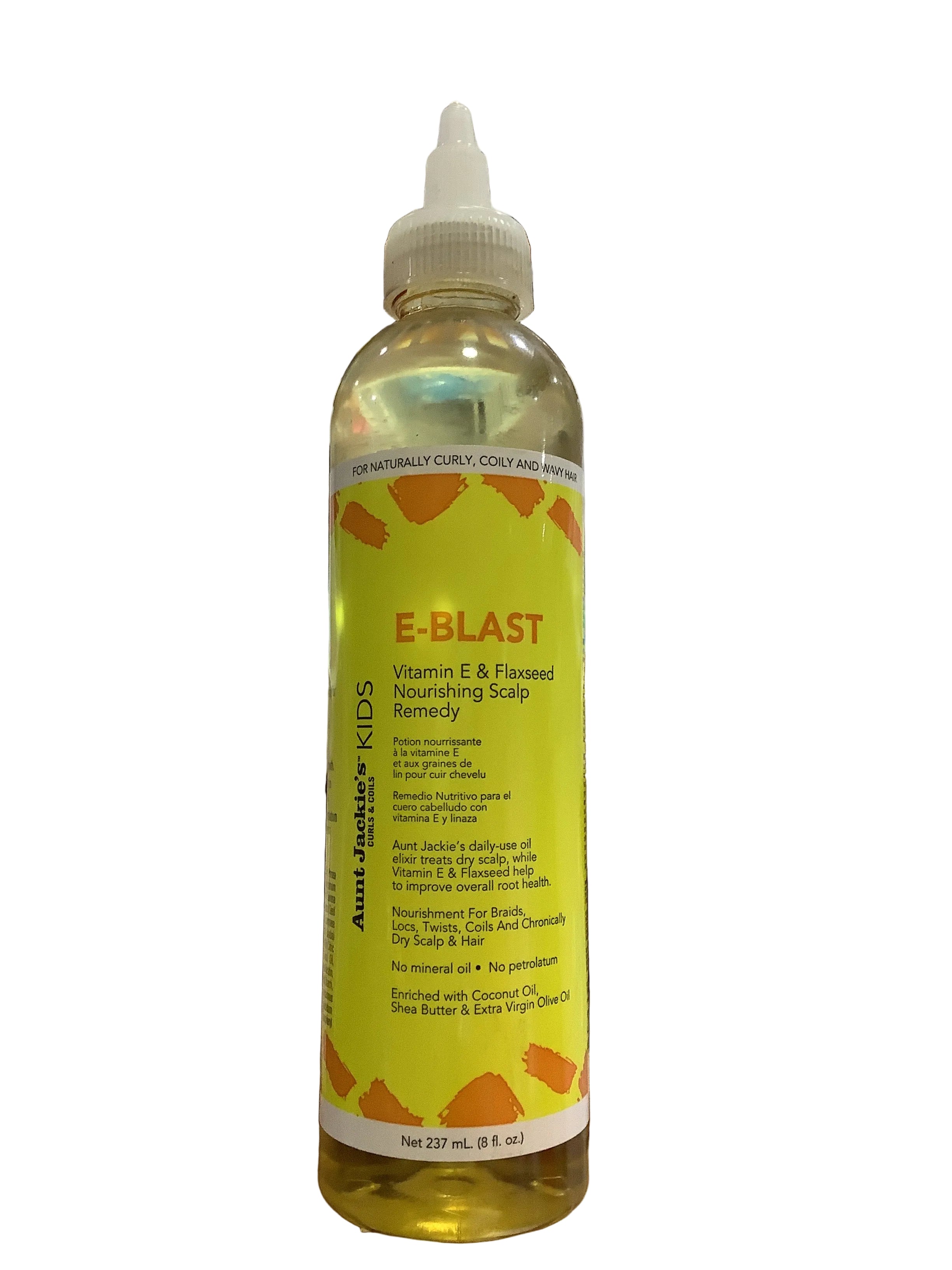 Aunty Jackie’s Kids E-Blast Vitamin E & Flaxseed Nourishing Scalp Remedy.