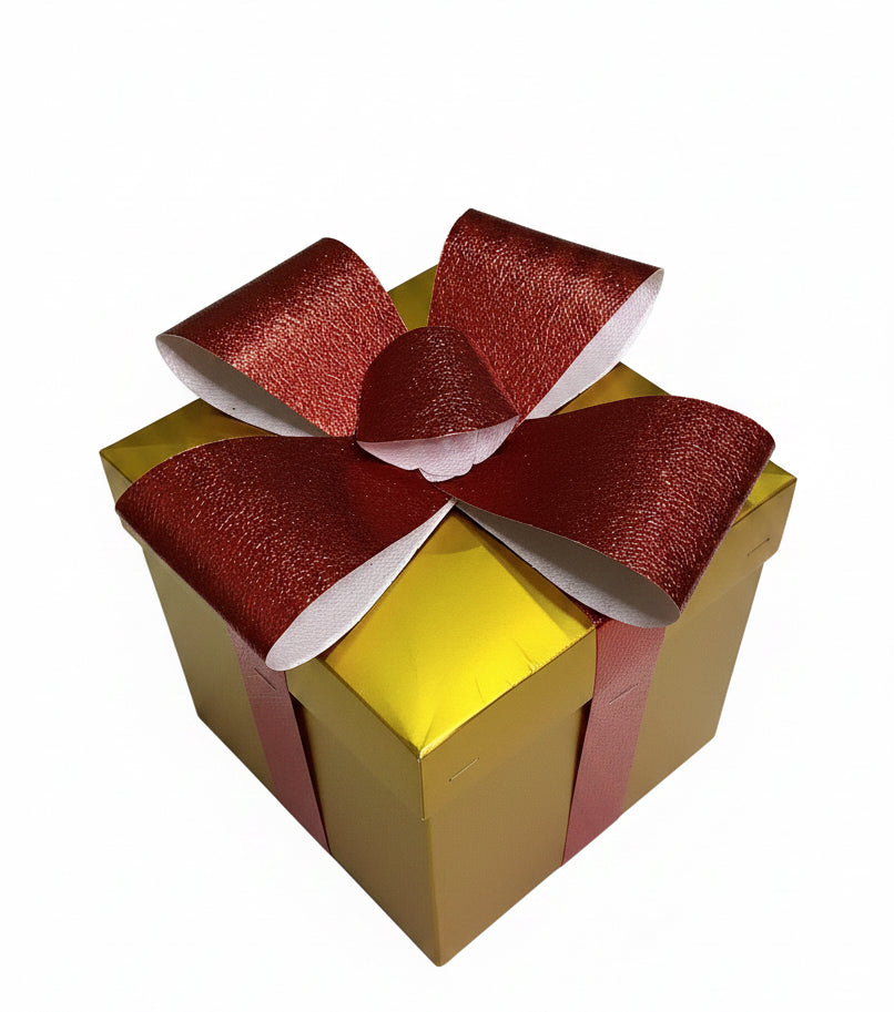 Gold Gift Box With Bow Tie(Small)