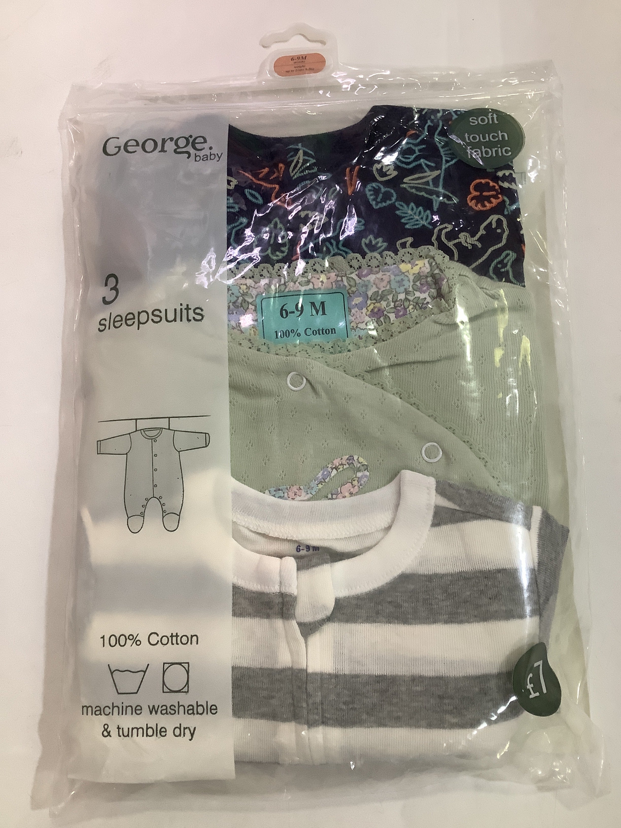 George 3in1 Overall Baby Sleep Suits (6-9months)