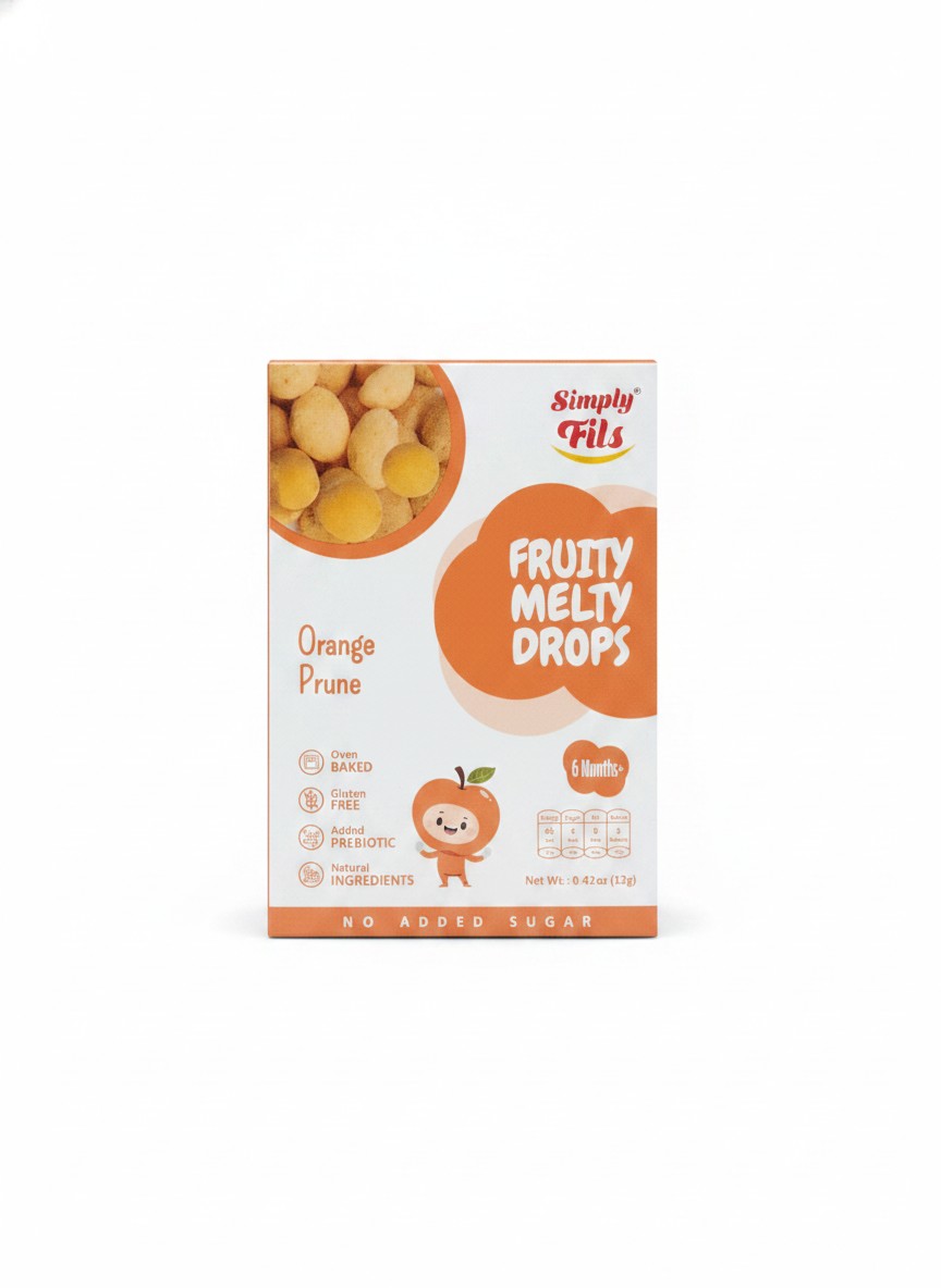 Simply Fils Fruity Melty Drops Orange Prune Biscuits 12g (6 Months +).