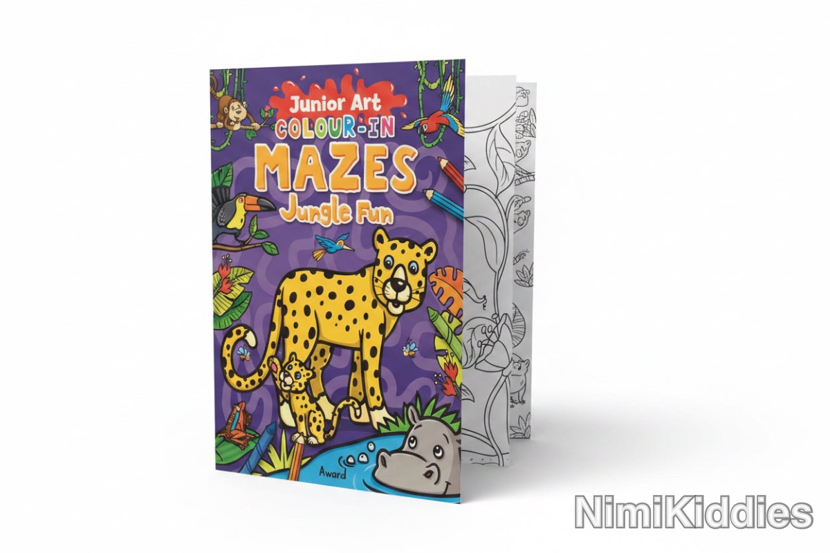 Junior Art Colour-In Mazes Jungle Fun.